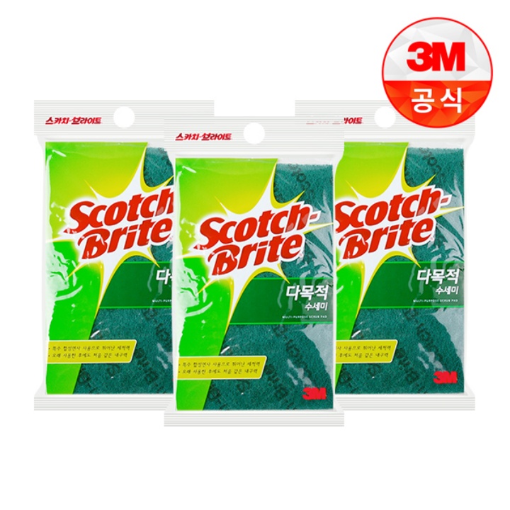 [택배]3M 다목적 수세미(대) 3개세트