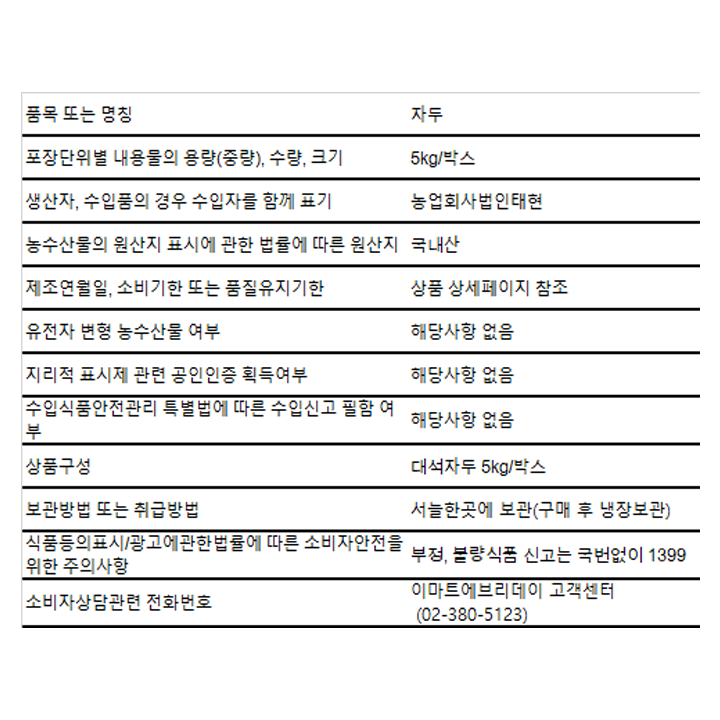 [사전]대석자두 5kg/박스[사전]대석자두 5kg/박스