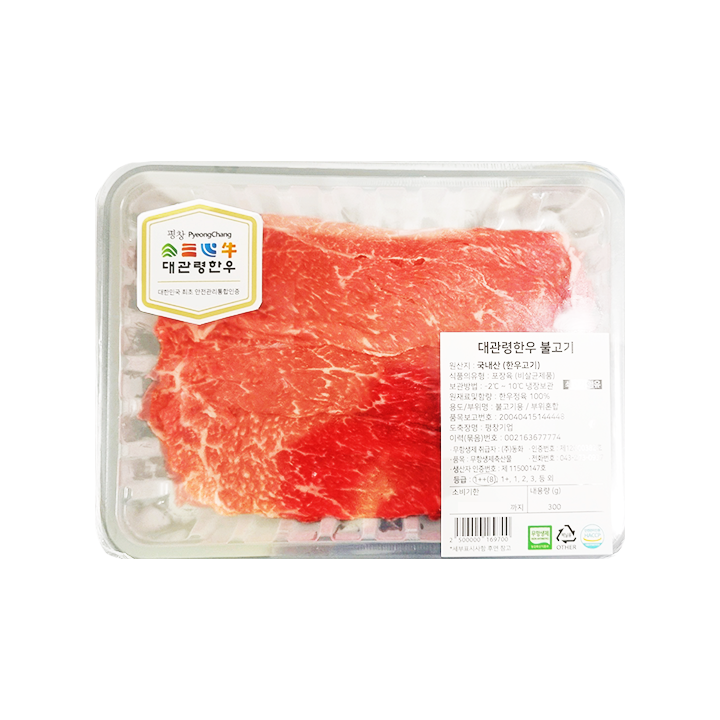 무항생제 대관령한우 불고기 300g(1++등급)