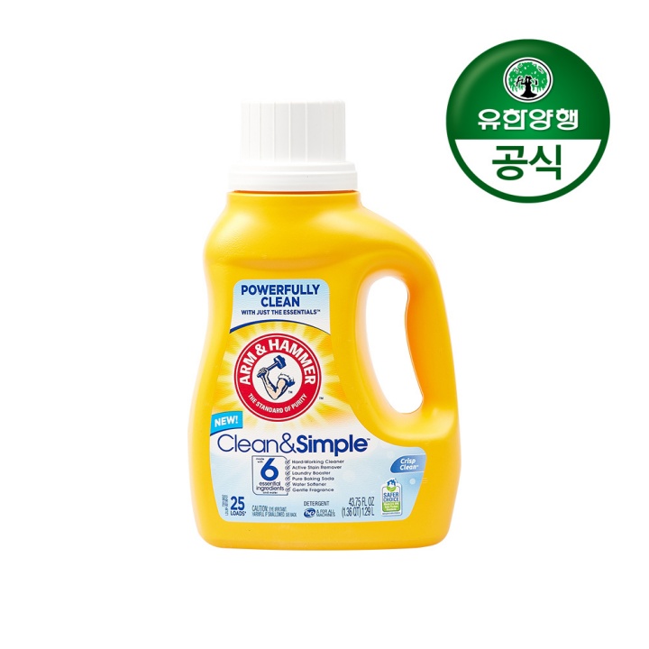 [택배]암앤해머세탁세제클린앤심플 1.29L*3
