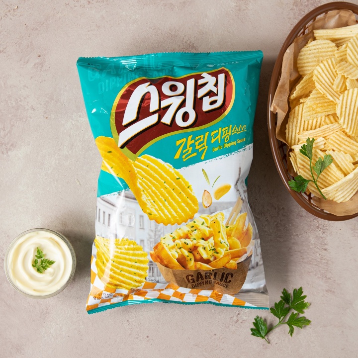 오리온 스윙칩 갈릭디핑소스124g