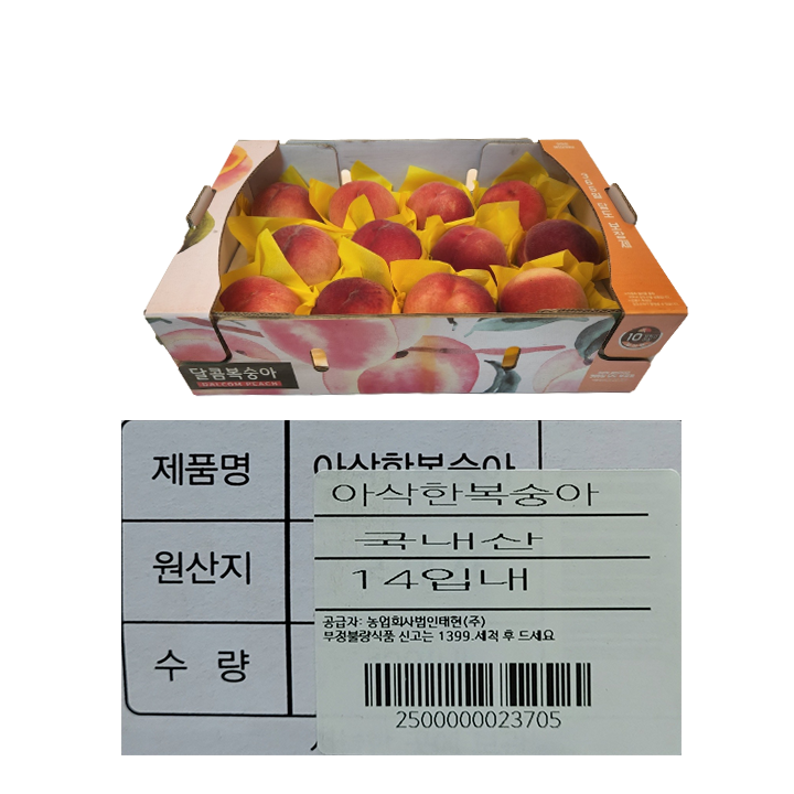 아삭 복숭아 14입내/박스