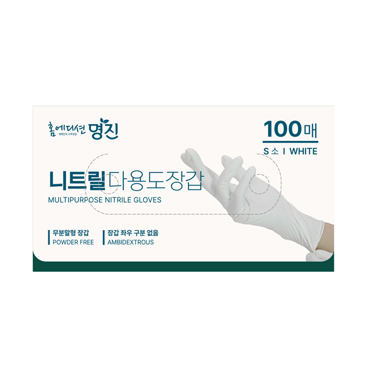 명진 니트릴 다용도장갑 중(100매)