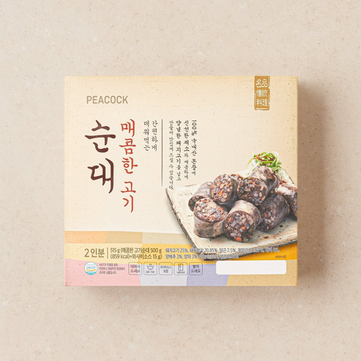 피코크 매콤한고기순대515g