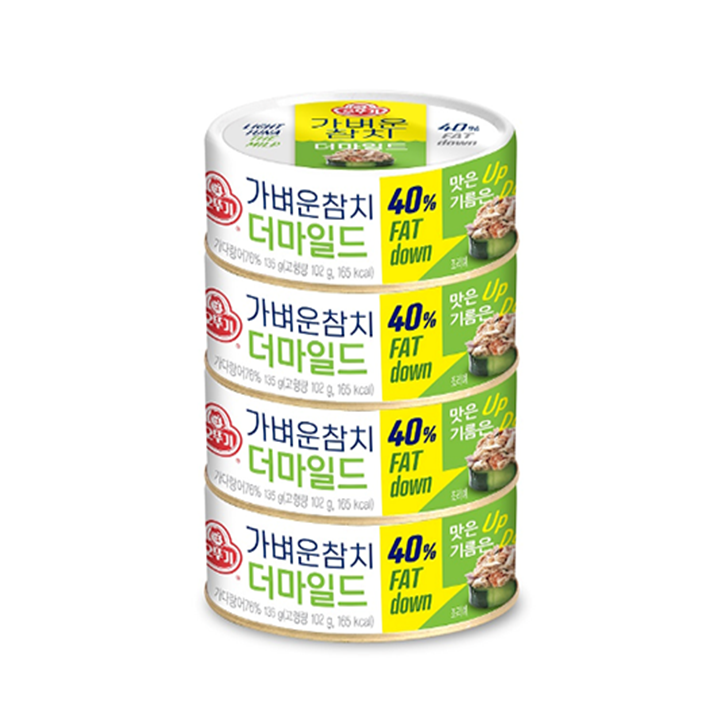 오뚜기 가벼운참치 더마일드 135g*4