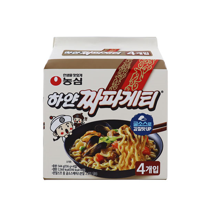 농심 하얀짜파게티 136g*4입