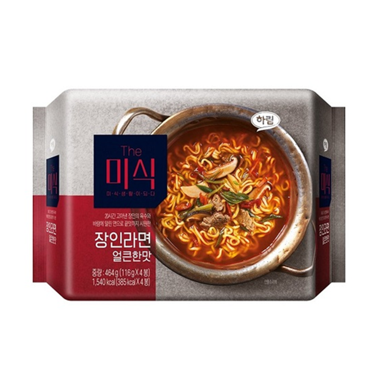 하림 더미식 장인라면 얼큰한맛116g*4입