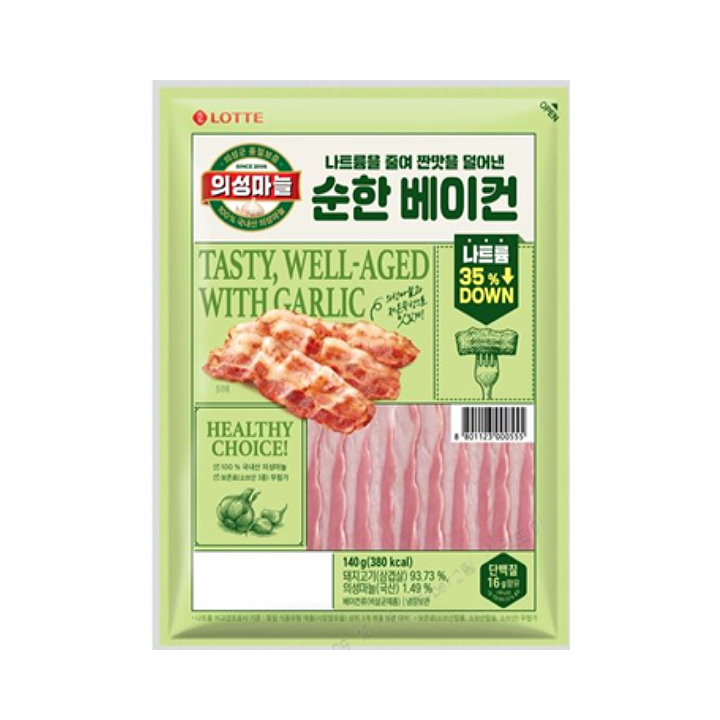 롯데 의성마늘순한베이컨 140g