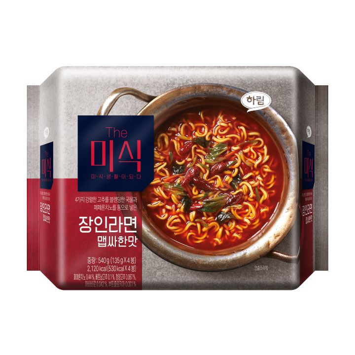 하림 장인라면 맵싸한맛 135g*4