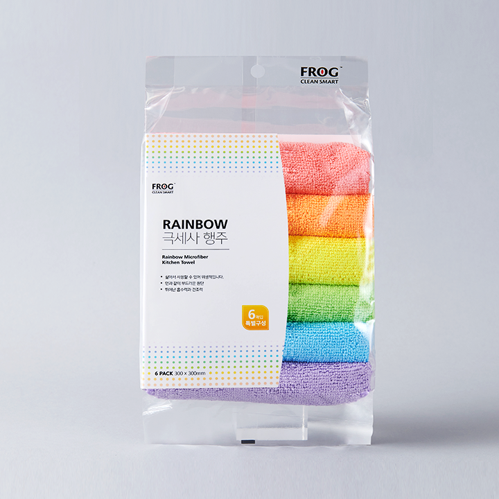 FROG Rainbow극세사행주6P