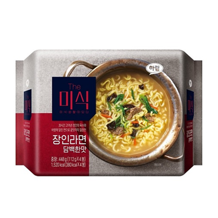 하림 더미식 장인라면 담백한맛112g*4입