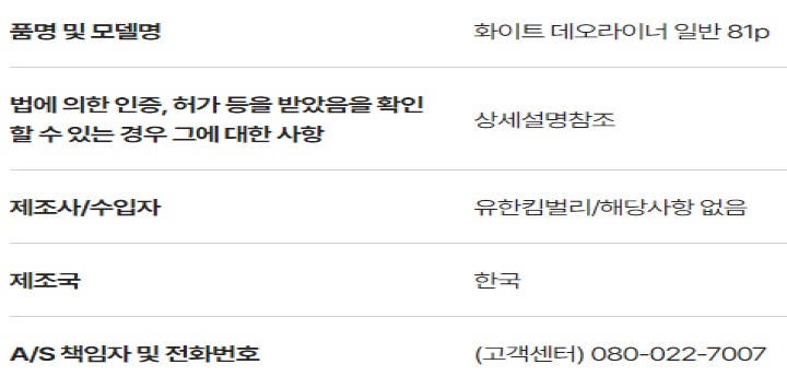 화이트 데오라이너 일반 81p