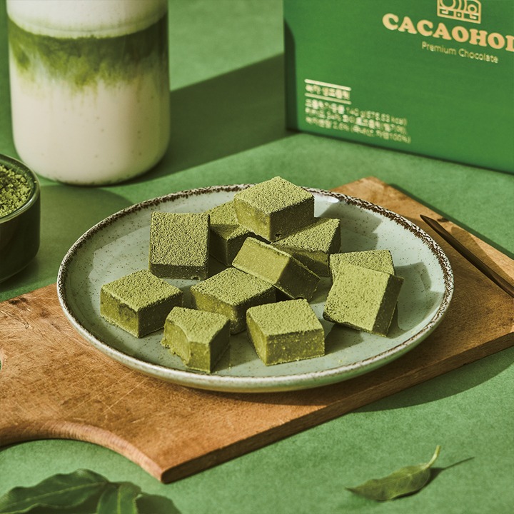 [택배]카카올라 수제 생초콜릿 140g/녹차