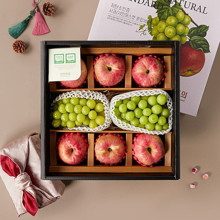 저탄소인증 사과/샤인머스캣 혼합세트