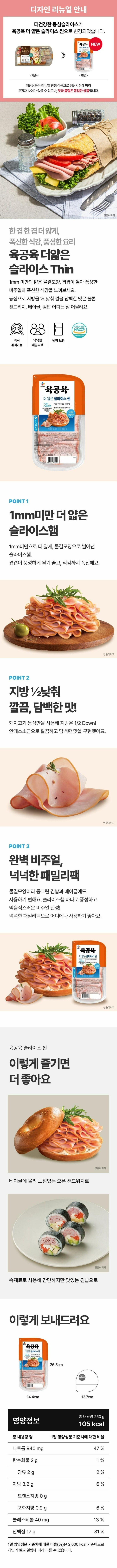 CJ 더건강한브런치슬라이스오리지널250g