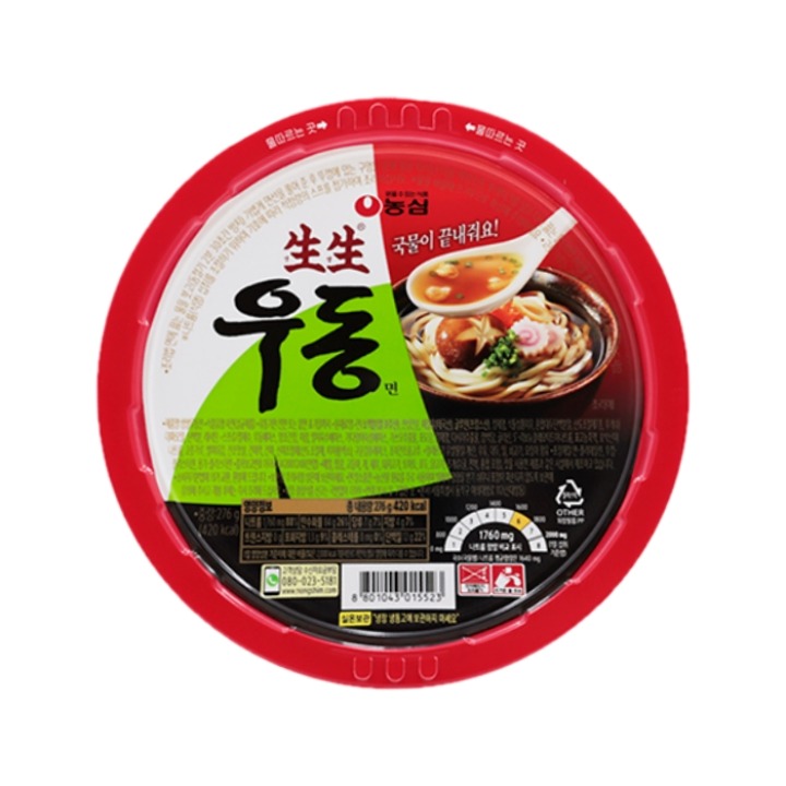 농심 생생우동용기276g