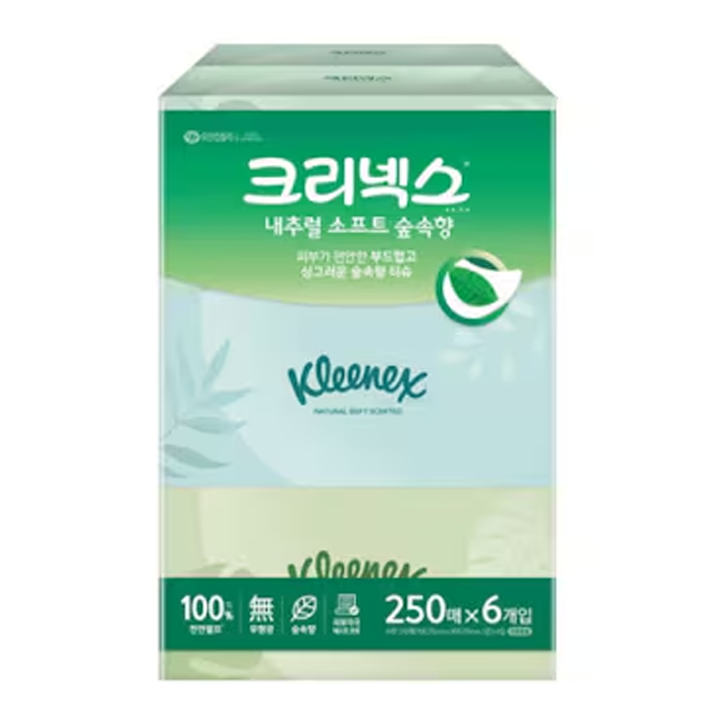 크리넥스 내추럴소프트숲속향250매*6입