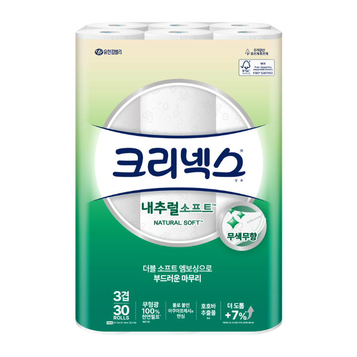 크리넥스3겹내추럴소프트 화장지 30m*30롤