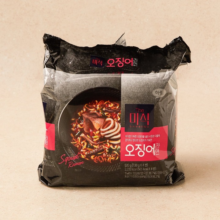 하림 더미식 오징어라면 130g*4